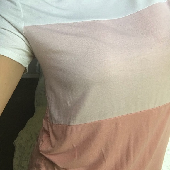 Pink Colorblock Short Sleeve Tee - Picture 3 of 8